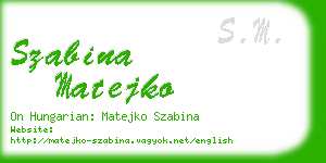 szabina matejko business card